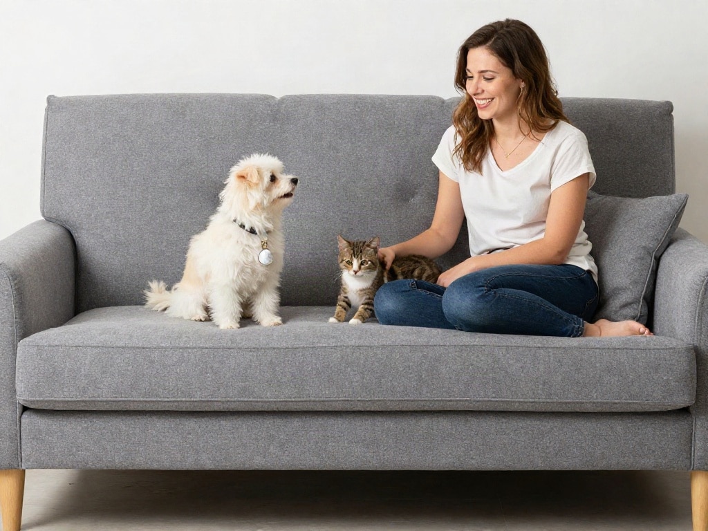 Sofa mit Haustieren